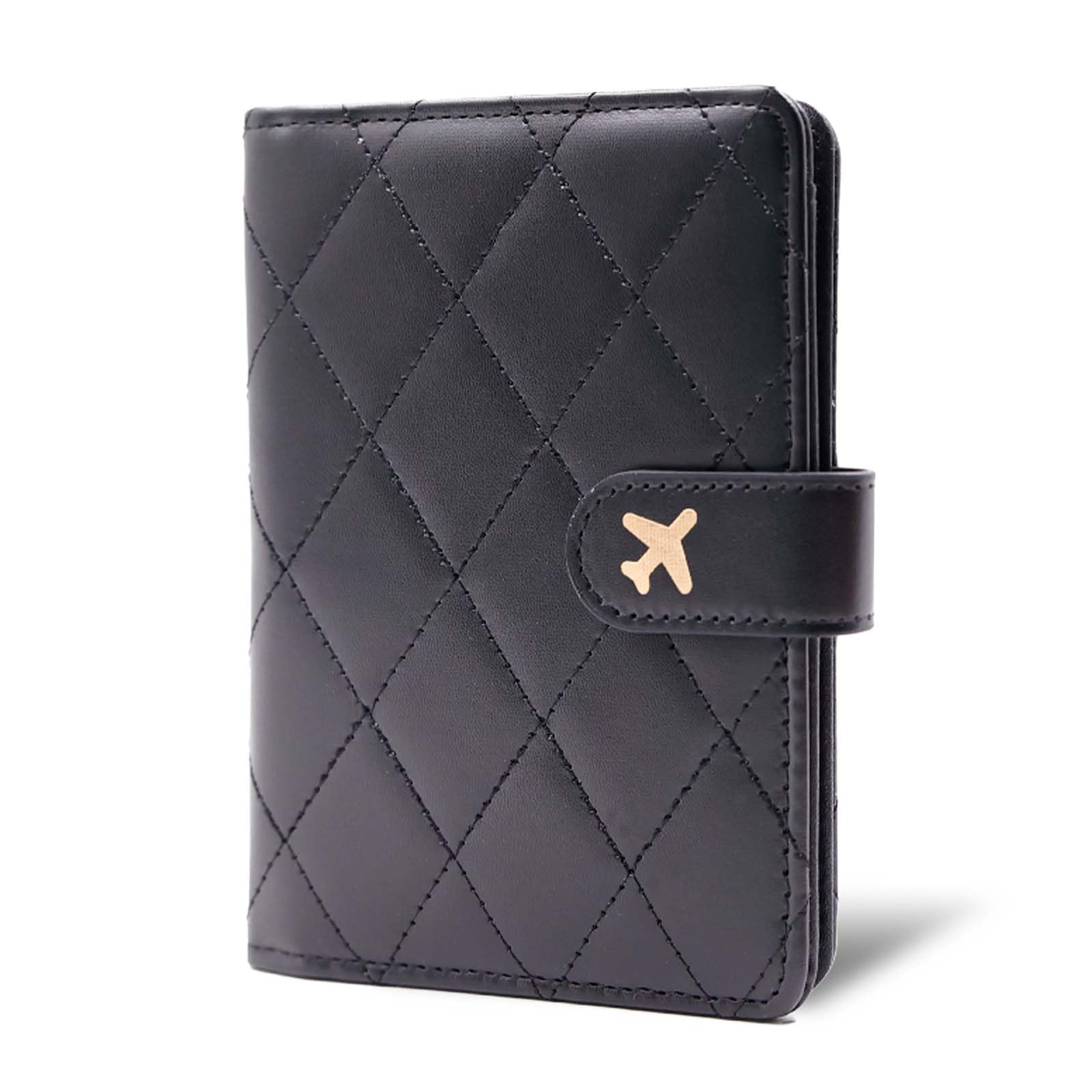Premium Leather Passport Holder Covers Case, Waterproof Rfid Blocking Travel Wallet Passport Holder with Pen Holder, Cute Passport Book for Women/Men, LG BLACK, Travel-image-24