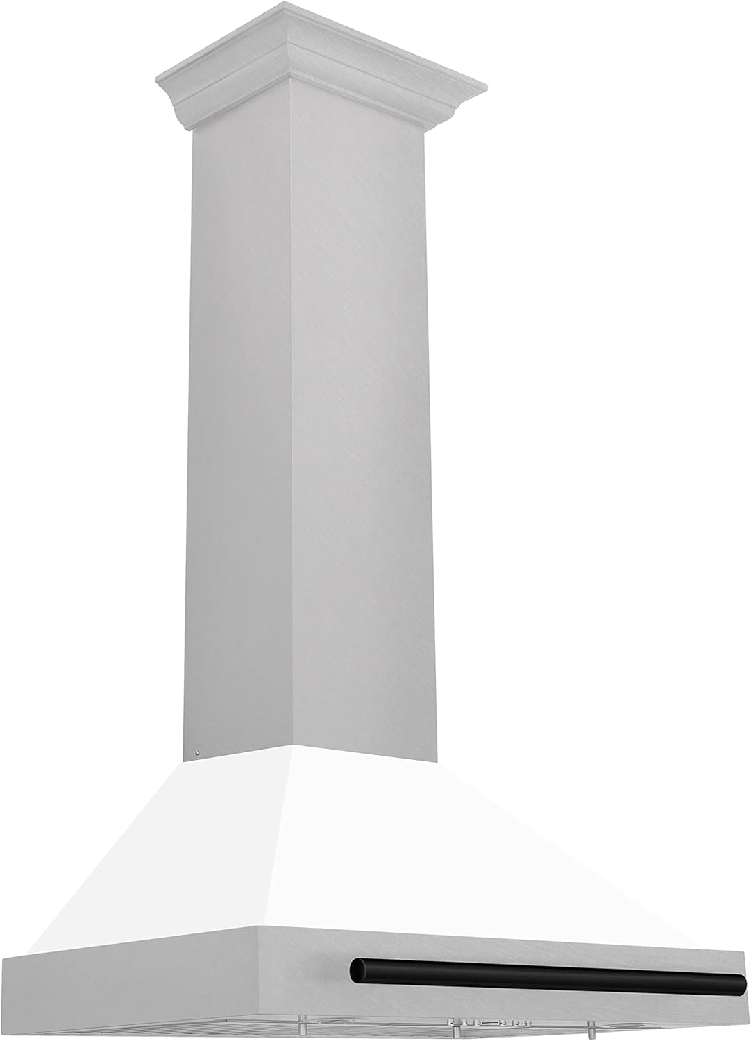 ZLINE 30" Autograph Edition DuraSnow Stainless Steel Range Hood with White Matte Shell and Matte Black Handle
