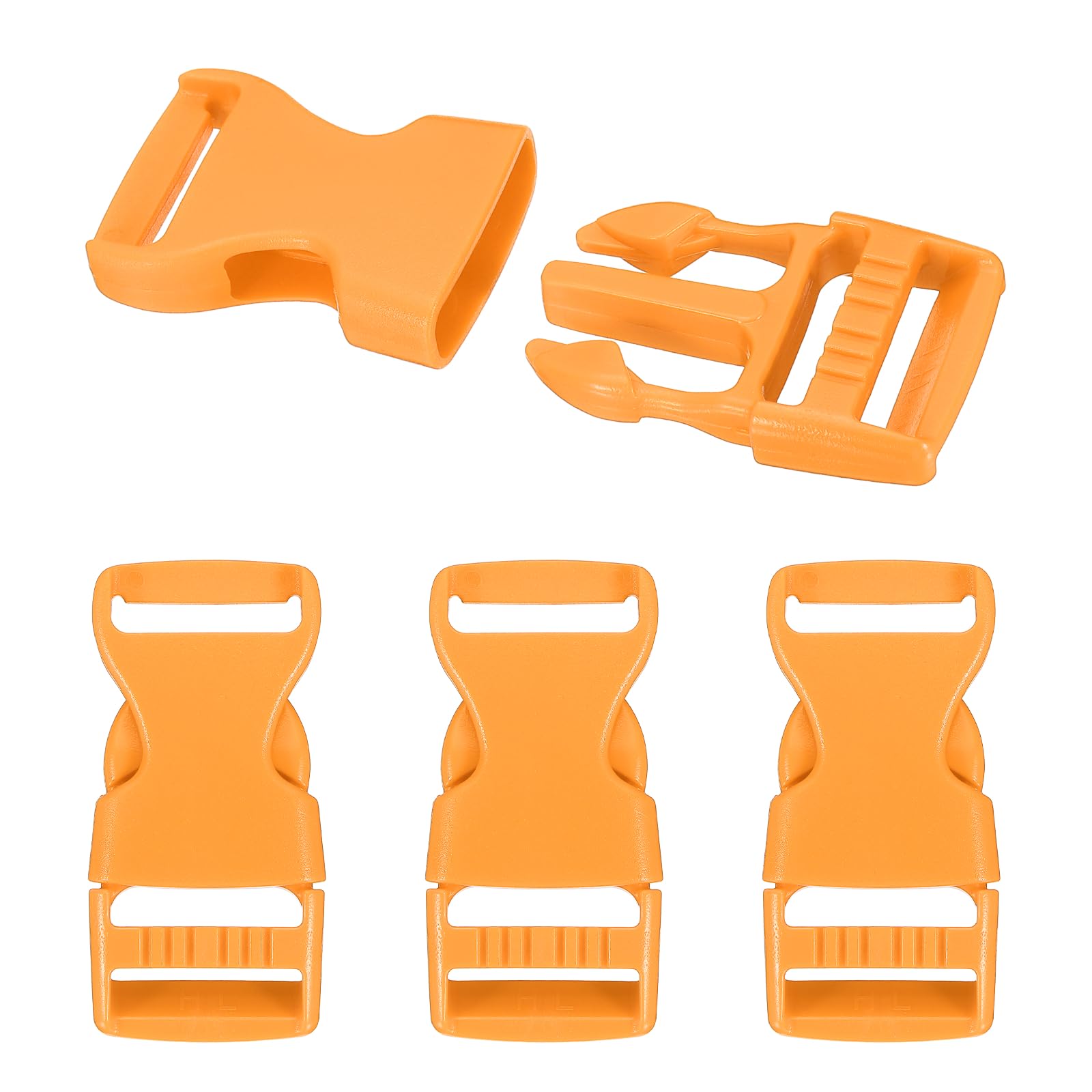 PATIKIL 4 Pcs 1" Quick Side Release Buckle Plastic Buckle Clip Orange