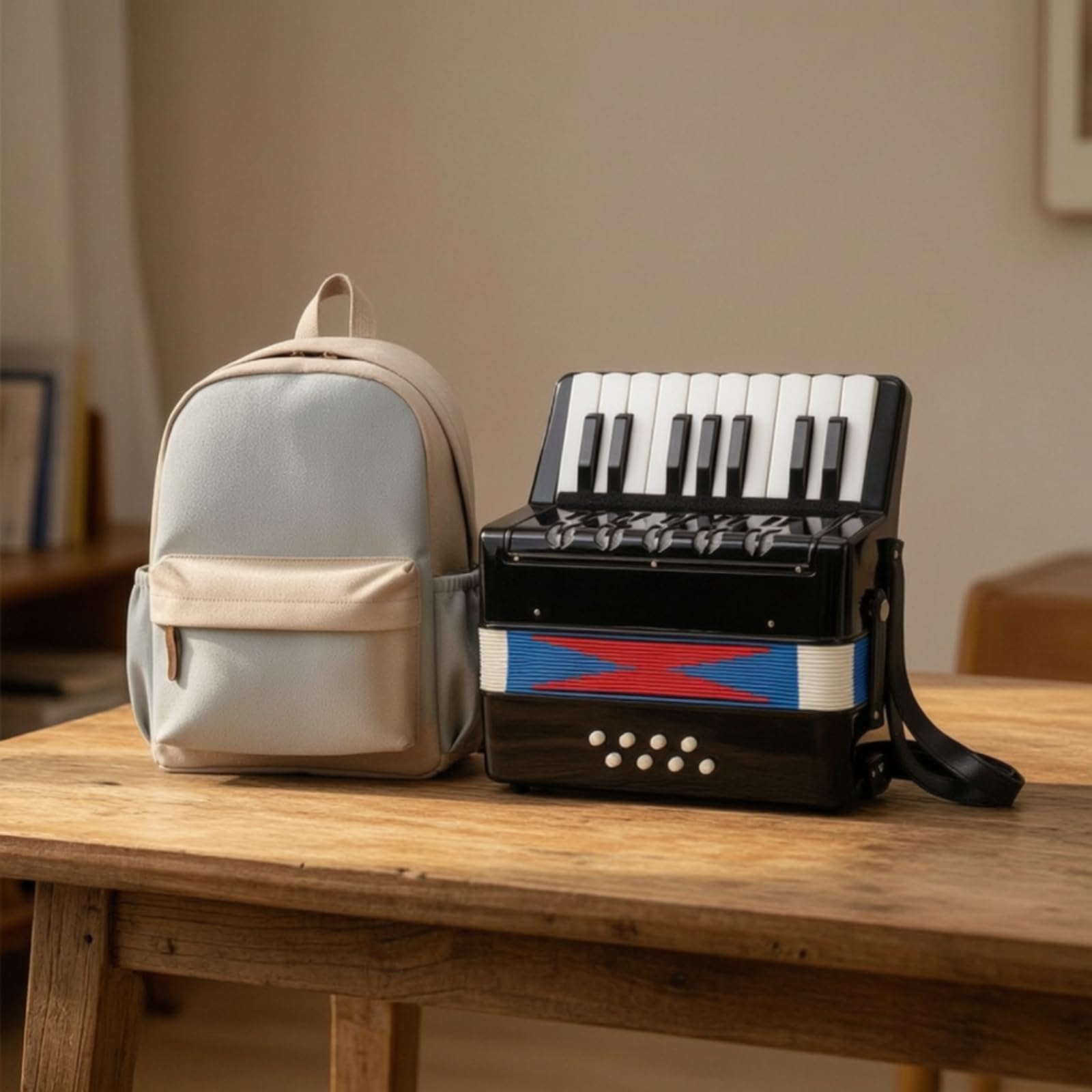 Acorón 17 Teclas Didáctico Acorón con Teclas Piano Mini Instrumento para Niños, Casa