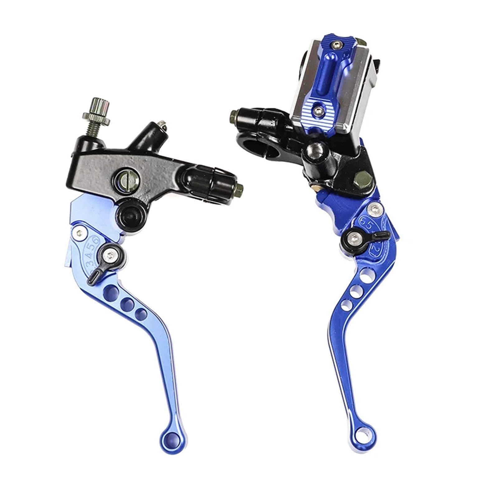 PMAGSYQ Forward Brake Pump Brake Pump Universal Motorcycle 7/8" 22mm Hydraulic Brake Clutch Master Cylinder Reservoir Lever Fit for WR YZ RM Motocross(Blue Set)