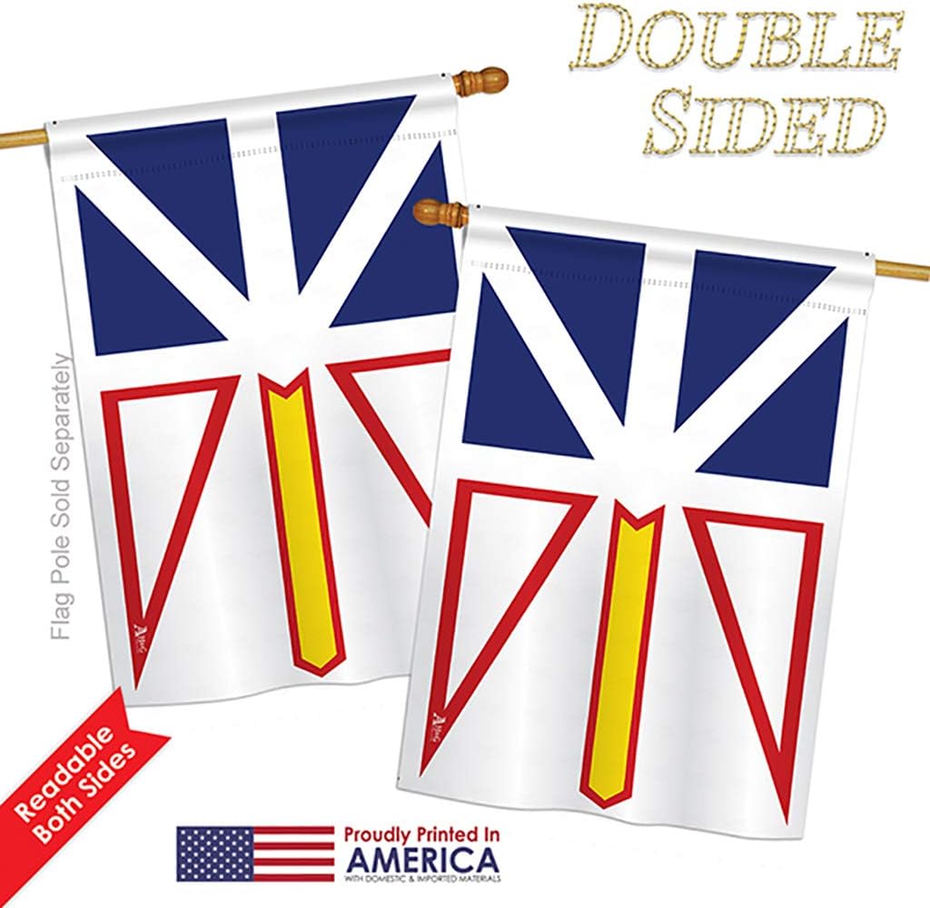 Newfoundland House Flag Regional Canada Provinces Canadian Territories Region Country Particular Area Small Decorative Gift Yard Banner Double-Sided Made In USA 28 X 40