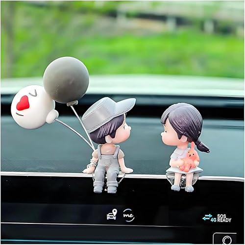 Miniatura 7 de Lindas Decoraciones de Pareja para Tablero de Automóvil, Preciosas Figuras de Dibujos Animados de Pareja Besándose, Adorno de Automóvil, Material de