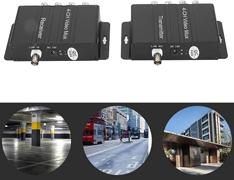 4 Channel Video Multiplexer, HD Video to Coaxial Cable Multiplexer Transmitter and Receiver, Long Distance, Anti Interference, for Diversified Solutions