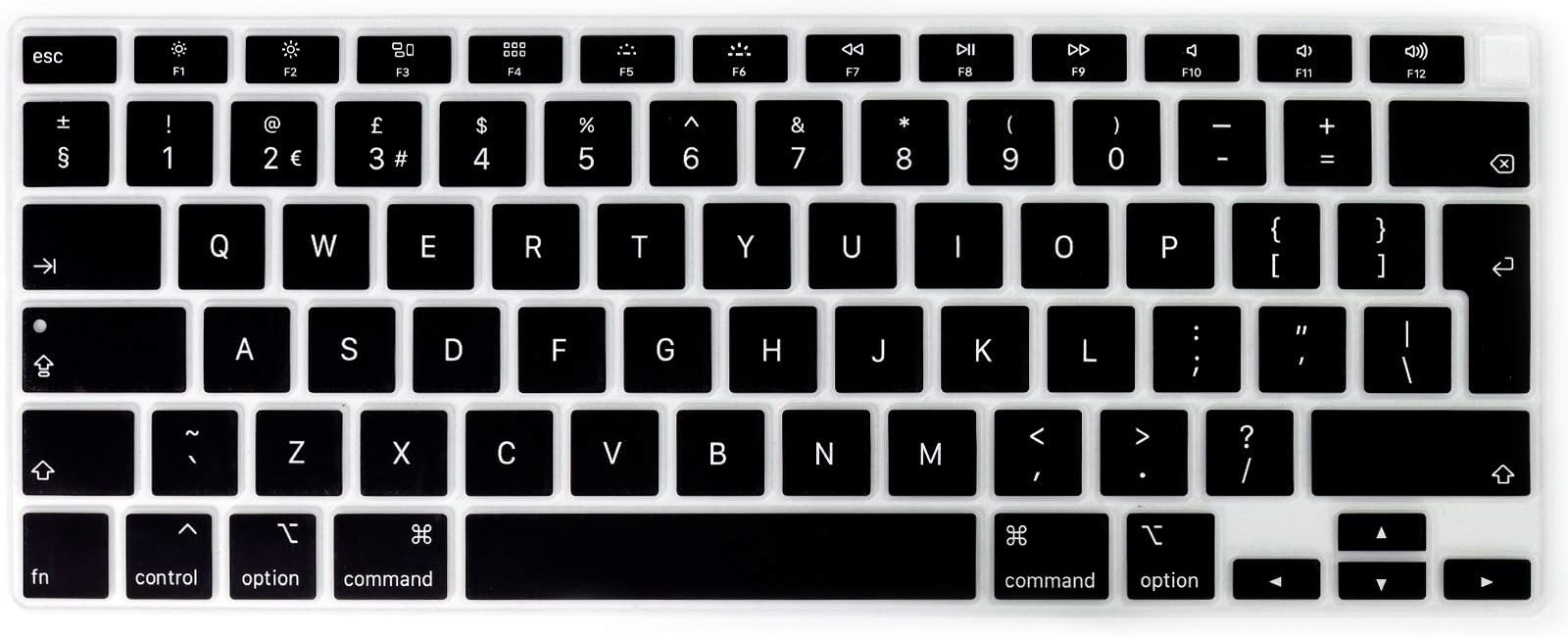 HRH Ultra Thin English Language Silicone Keyboard Cover Skin for MacBook Air 13 Inch 2020 with Touch ID (MODLE A2179 and A2337 M1 Chip,UK/EU Layout) Keyboard Accessories Protector