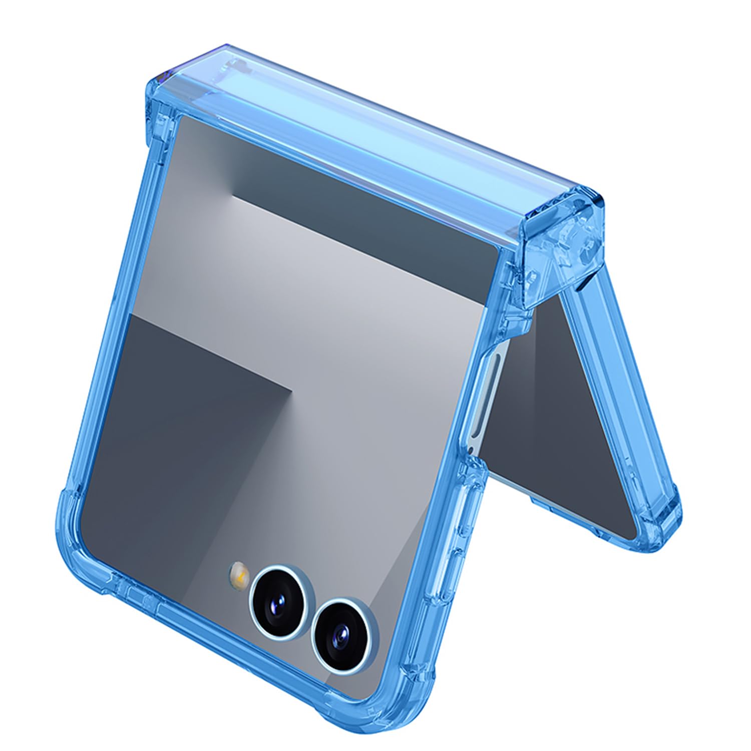COQUE Étui pour Samsung Flip 7, Bumper Transparent Housse de Protection avec [Anti-jaunissement] [Couvercle à charnière] Airbag Anti-Chute de Téléphone pour Samsung Galaxy Z Flip 7 5G-Rose