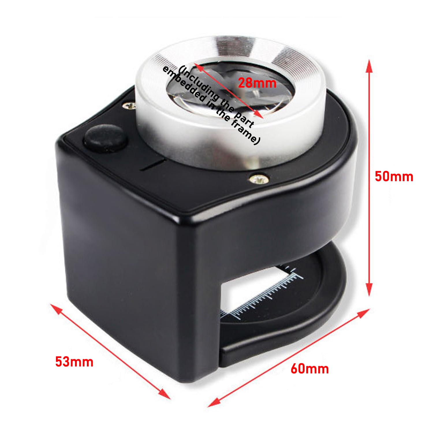 Lupa De Metal HD, Lupa De Tela 30X con Escala Precisa Y 6 Luces LED, Recargable por USB, para Reparación De Relojes, Lectura De Monedas, Joyas, Sellos Y Manualidades.