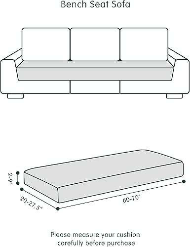 Miniatura 3 de CHUN YI - Funda elástica de cojín para sofá de 3 plazas, funda de asiento de sofá con tela jacquard de elastano (grande, color gris claro)