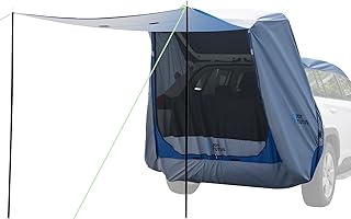 JOYTUTUS SUV Tailgate Tent with Big Awning, Water Resistant SUV Camping Tent with Car Roof Cover, Universal Fit Most Suvs,...