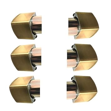 HomePlus Stainless Steel Curtain End Cap, (Gold, 1 Inch) - 6 Pieces
