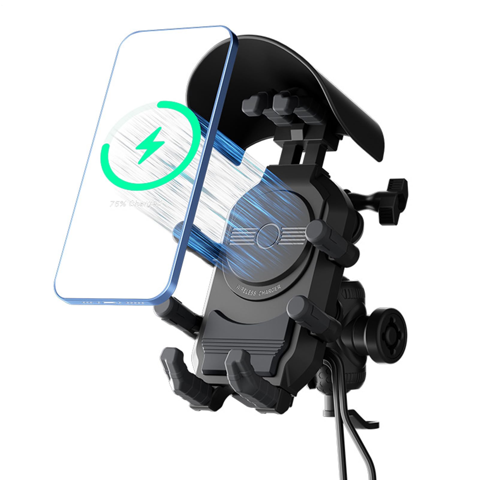 Support de téléphone pour moto avec chargeur – Support mobile sans fil