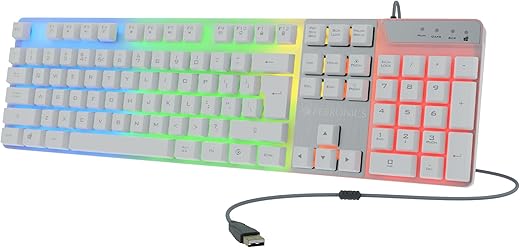 Newly Launched Zebronics War-K Gaming Keyboard with 104 Keys,Multi Color LED,1.8m Braided Cable, Gold Plated USB,Laser Keycaps, Anti-Ghosting 19…