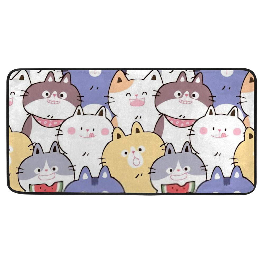 Tapis de cuisine antidérapant zigzag 100x50cm confortable