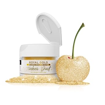 Bakell - Royal Gold Tinker Dust 5g, 1x Jar Edible Glitter for Food, Desserts, and Beverages!