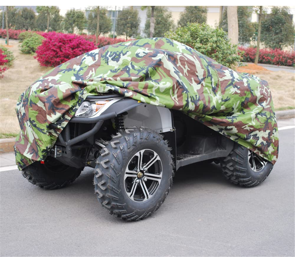 210D Funda para Quad ATV Impermeable 4 Ruedas Cubierta Exterior Protección UV al Aire Libre Camuflaje 256 * 110 * 120cm