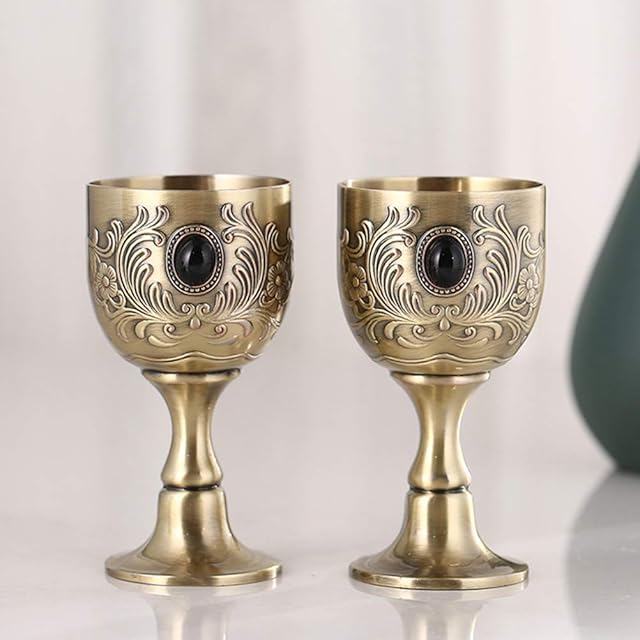 Artibetter Kings Royal Chalice Holy Chalice Gold Goblets Royal Goblets Medieval Cups Brass Vintage Golden Chalice