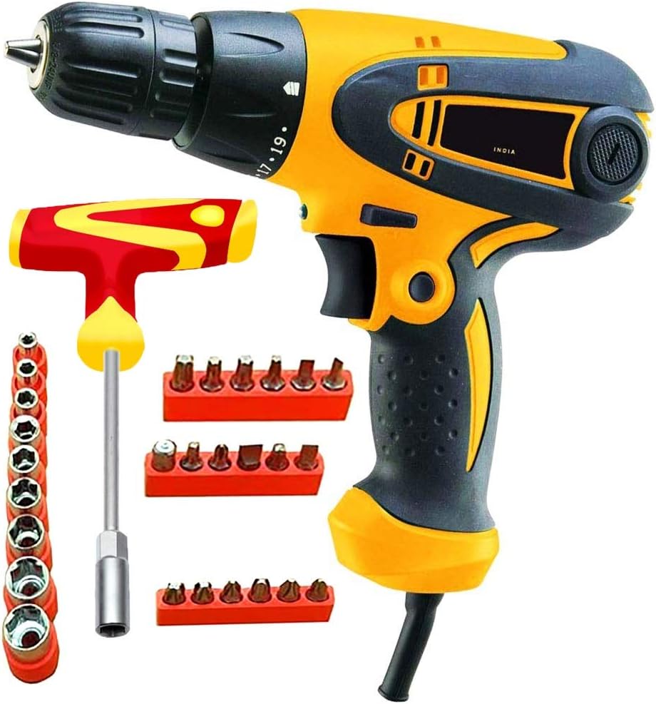 Powerful (NSR77) Electric Screw Driver Cum Drill Machine 10mm - (Colours as per Availability)