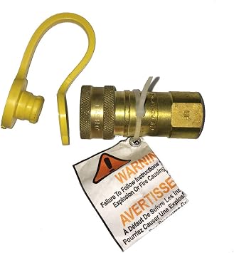 Fairview Gas Grill RV Heater Natural or Propane Gas 3/8" Quick Release Disconnect Fitting All Brass