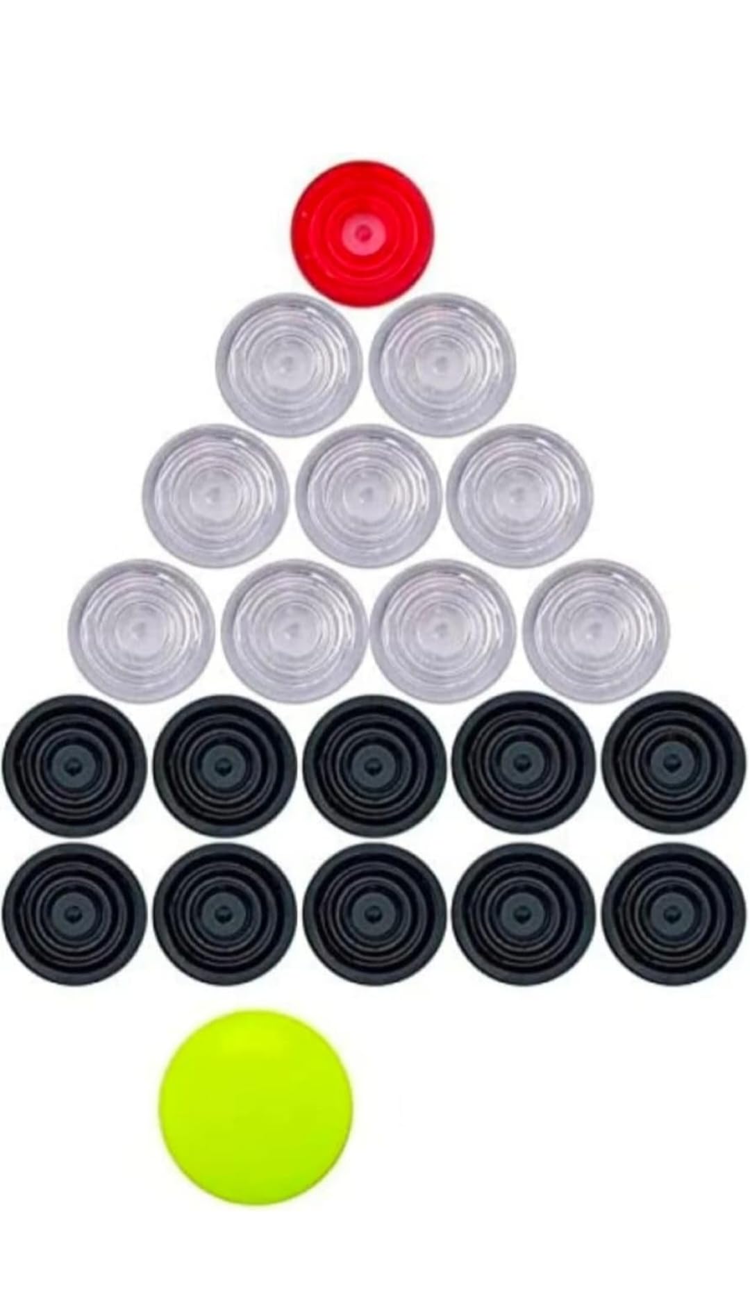 CRAZX Transparent Crystal Carrom Coins 20 Pcs with 4mm Ivery Striker 2 Pcs & 5 Grms Disco Powder 2 Pcs