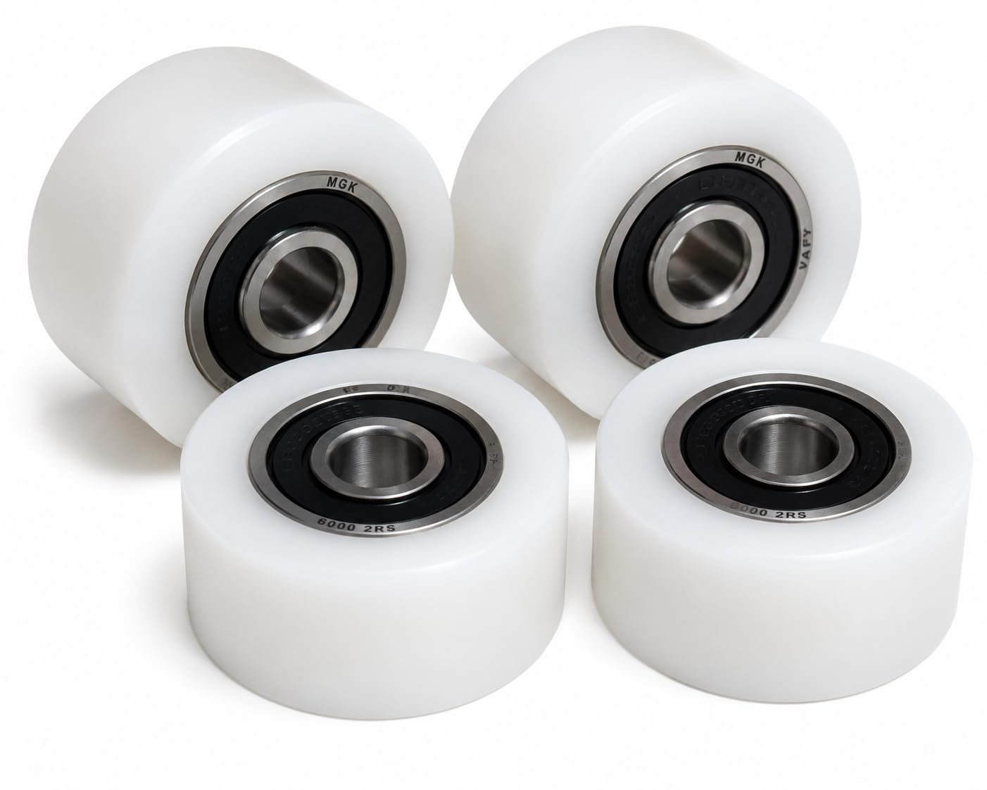 Smart Machines - Lot de 4 Roulettes Industrielles en Nylon - Diamètre : 40 mm - Largeur : 20 mm - Roulement de 10 mm - Auto-lubrifiant, Réduction du Bruit - Montage sur Plaque - 25 kg - Sol Dur