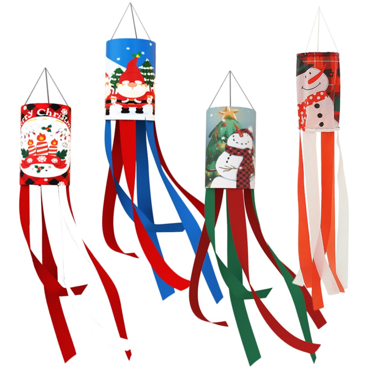 Fanions de Noël pour cour extérieure solution déco anti-vent