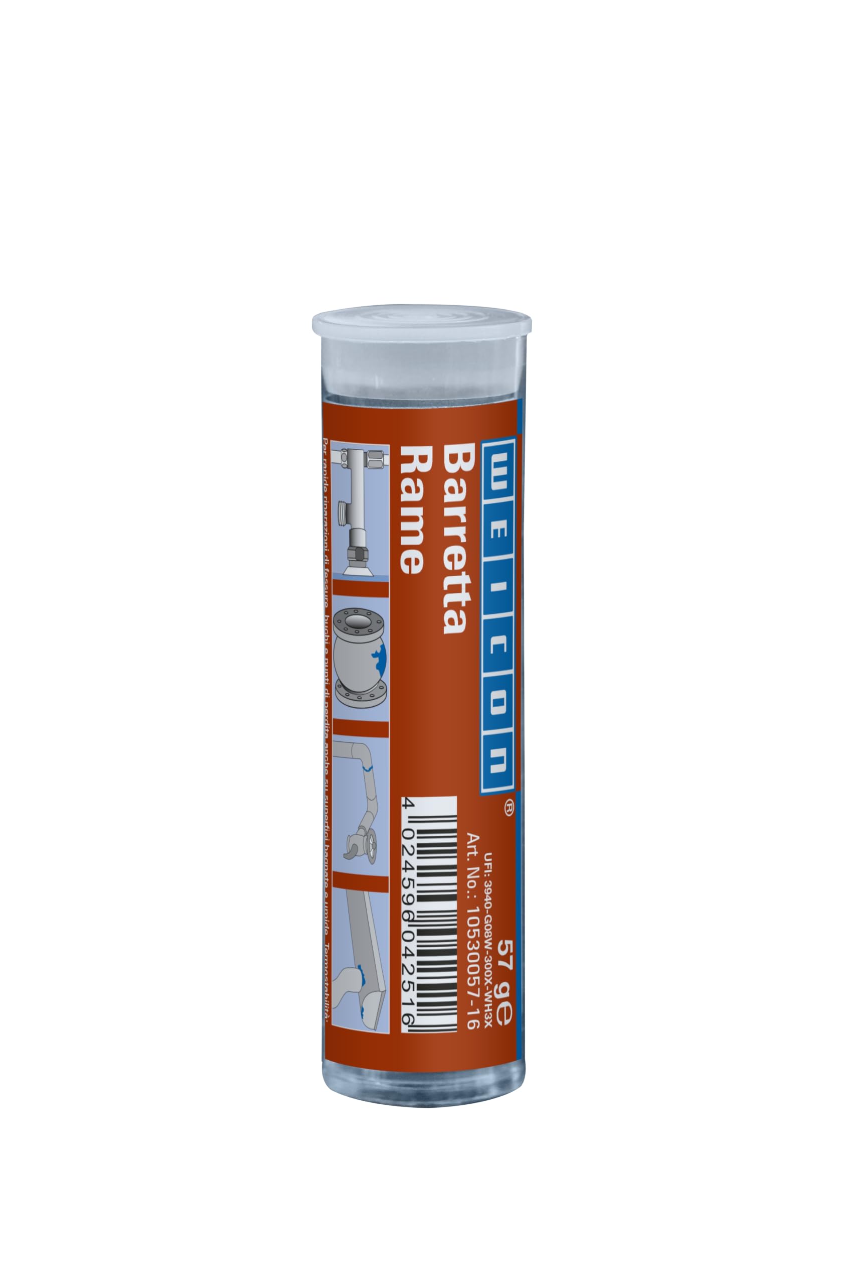 Weicon Barretta Rame 57G - Adesivo a Base Di Resina Epossidica Speciale per la Riparazione Di Tubi e Cavi - Resistente Al Calore
