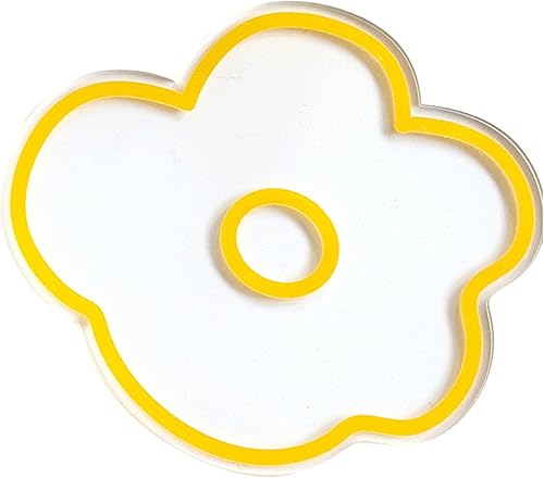 Posavasos de acrílico transparente con forma de flor, posavasos de acrílico, decoración del hogar, adornos decorativos (amarillo)
