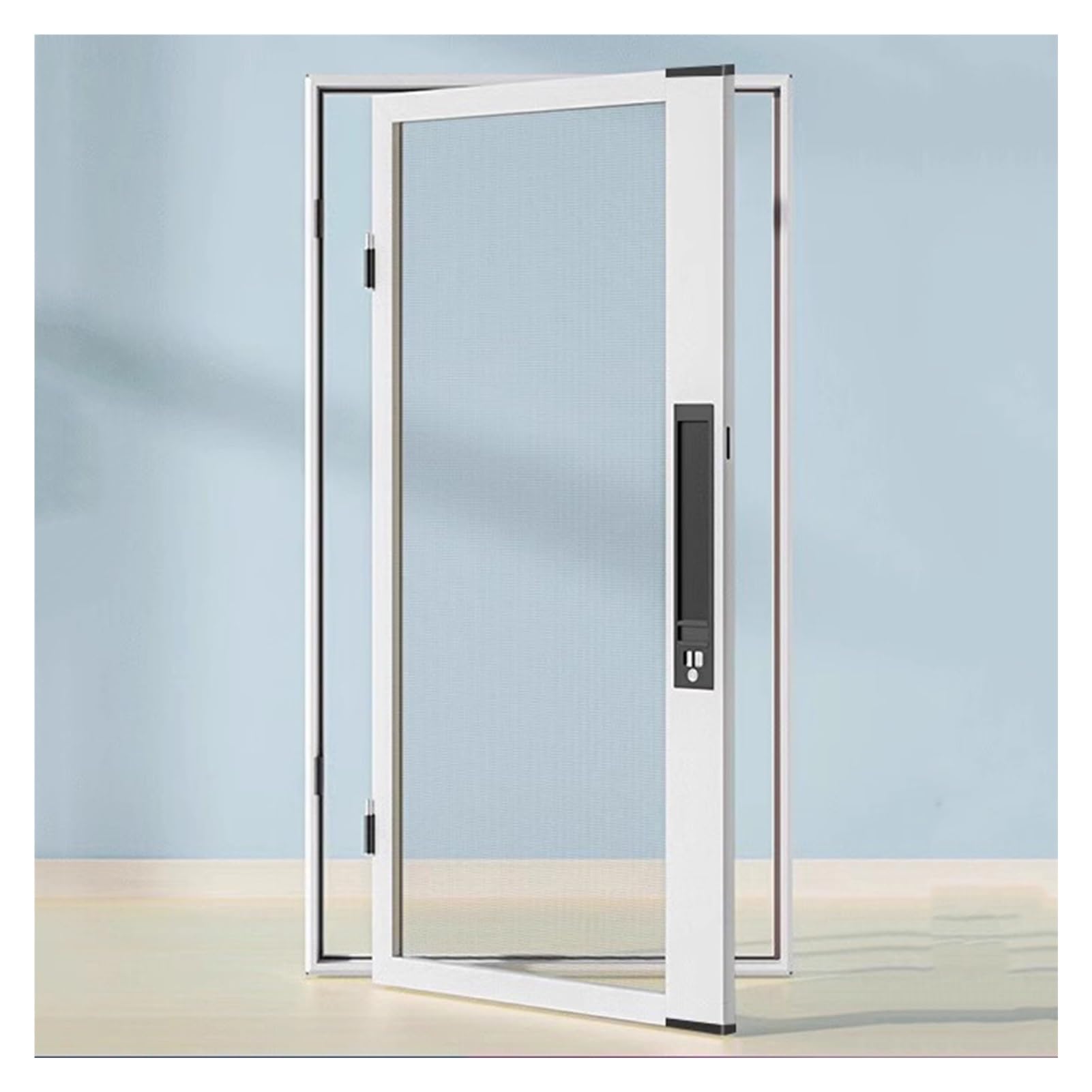 Niestandardowa wymienna moskitiera, w pełni zmontowana, ochrona okien dla dzieci i zwierząt domowych, lekka moskitiera z siatkowym kołem pasowym (750 x 900 mm/29,53 x 35,43 cala