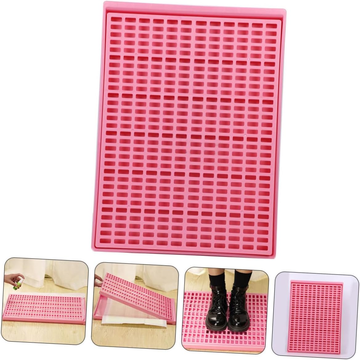 MERRYHAPY Dog Cage Mat Tray for Large Dogs Leak Indoor Potty with Low Entry Design for Home Garden to pet Potty Tray