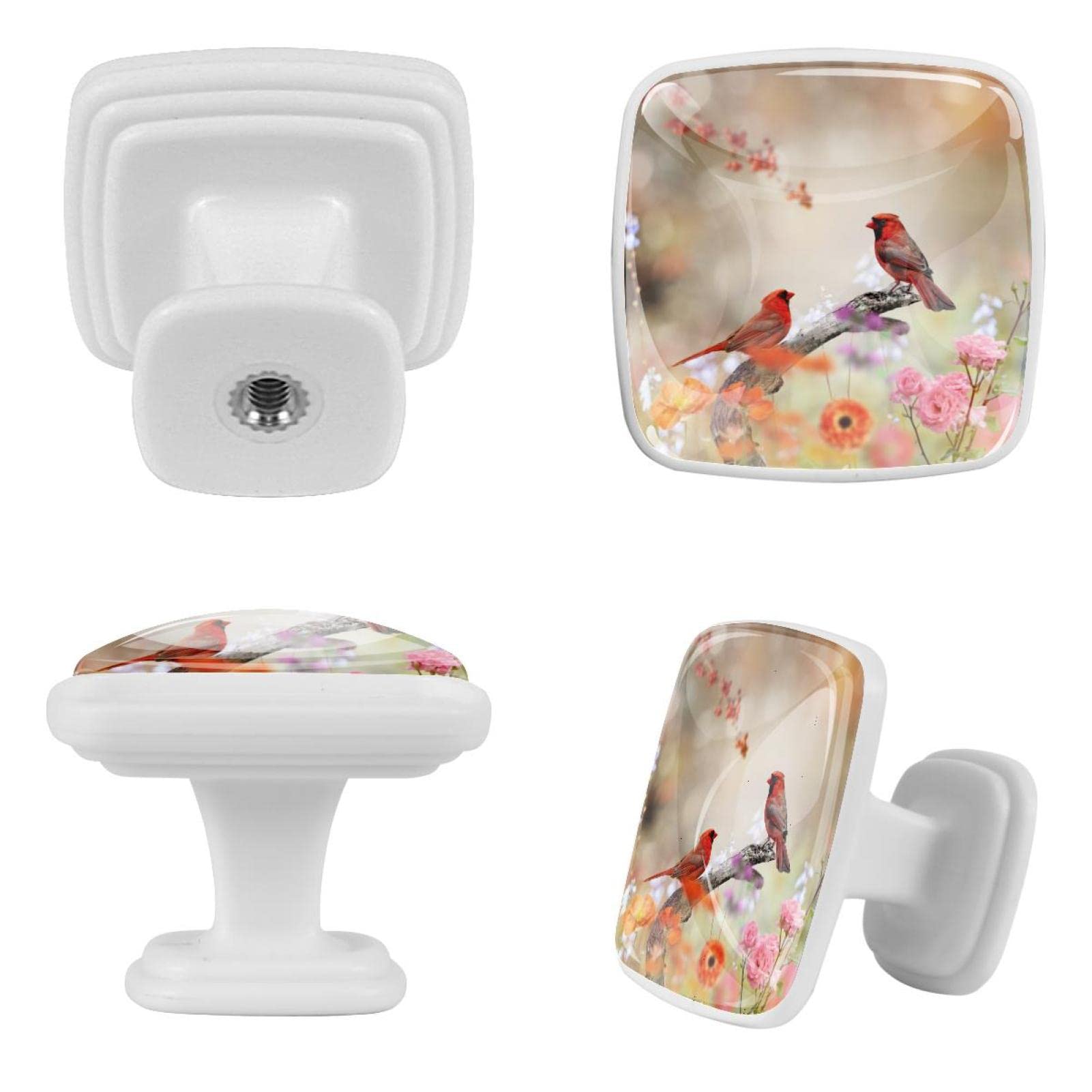 Boutons de tiroir fleur oiseau pour une déco de cuisine moderne et poétique