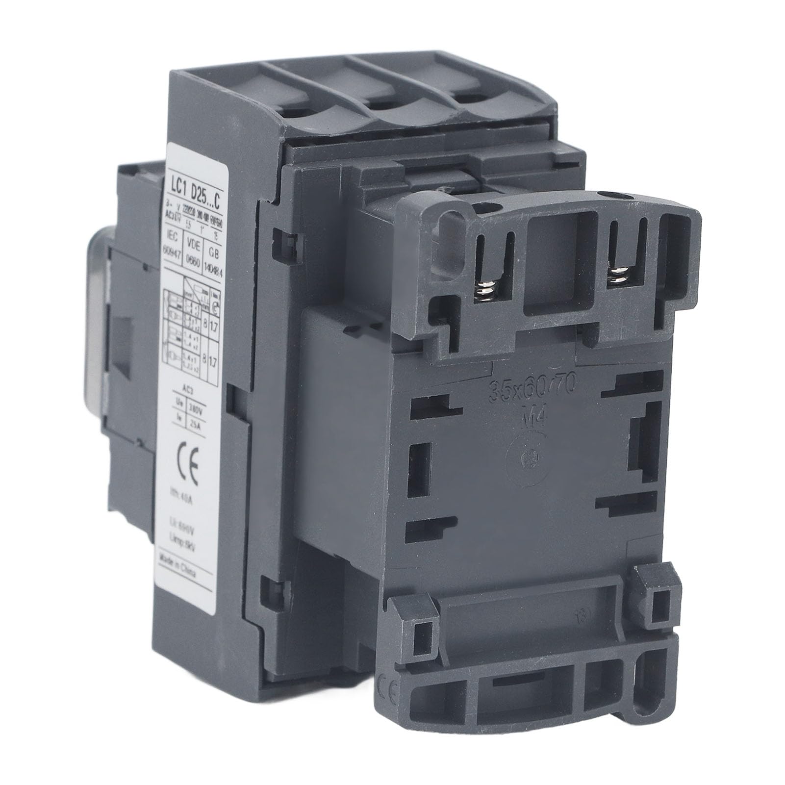 Contacteur AC LC1D25 Bobine Haute Tension 1NO 1NC 25A 380V Contrôleur de Moteur à argenté Remplacement Haute sensibilité Contacteur électrique Universel AC (Tension de