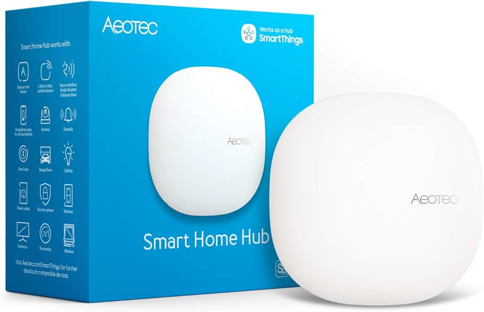 AEOTEC Smart Home Hub, Works as a SmartThings Hub, Z-Wave, Zigbee, Matter Gateway, Compatible with Alexa, Google Assistant, WiFi