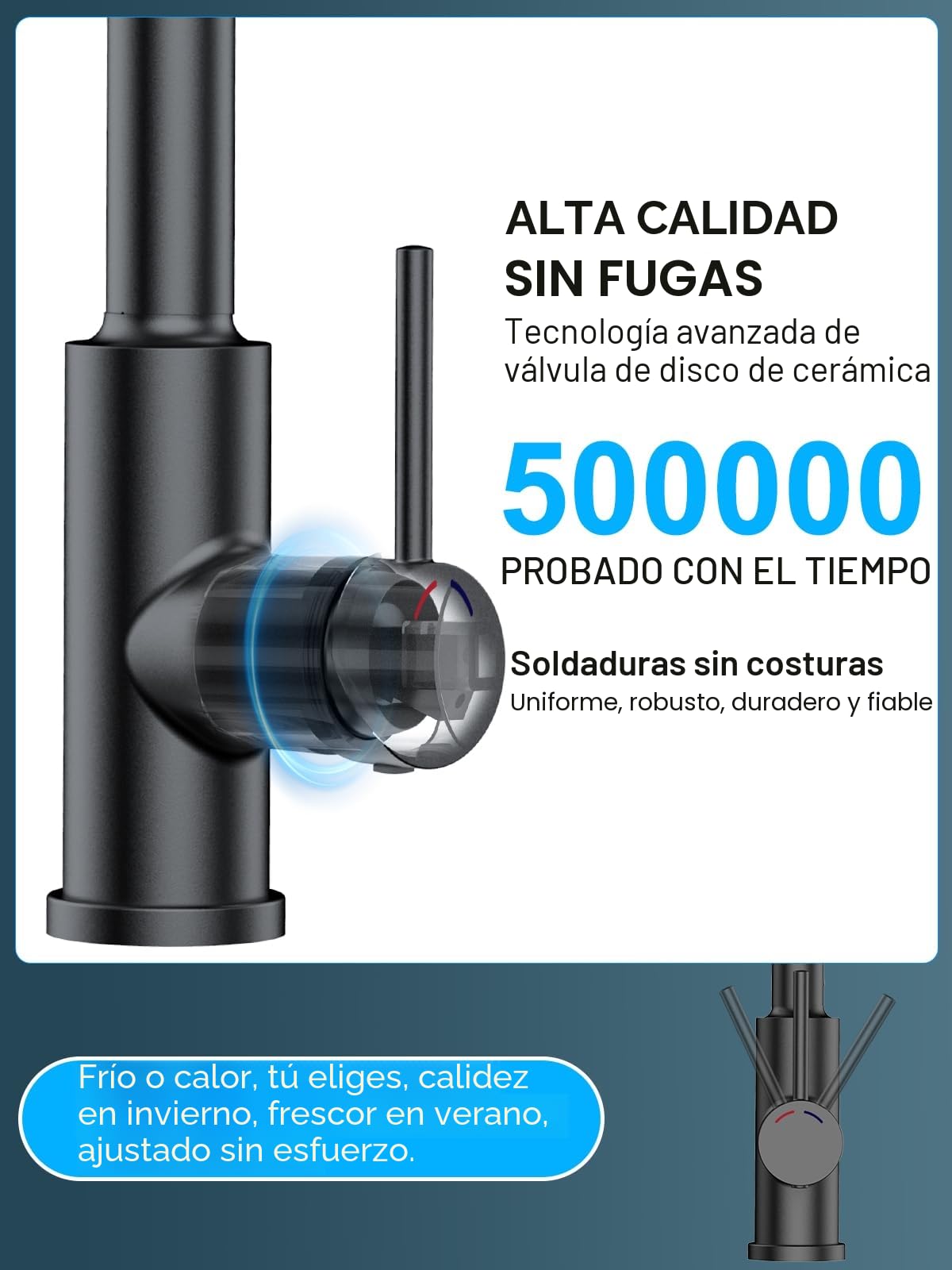 Grifo Cocina Extraible - Grifos Fregadero con Caño giratorio de 360°,4 Modos Monomando Acero Inoxidable Torneira Cozinha,Arco Alto, para Fregadero Cocina 1 Agujero,Negro