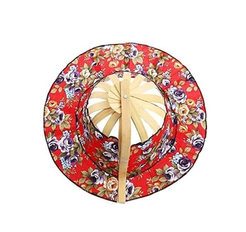Abanico Abanico Plegable Para Mujer, 2 En 1, Abanico De Mano, Sombrero Para El Sol, Estampado Floral, Abanico De Bambú De Estilo Chino Plegable Para La DecoracióN Del Baile De La Boda Del Partid