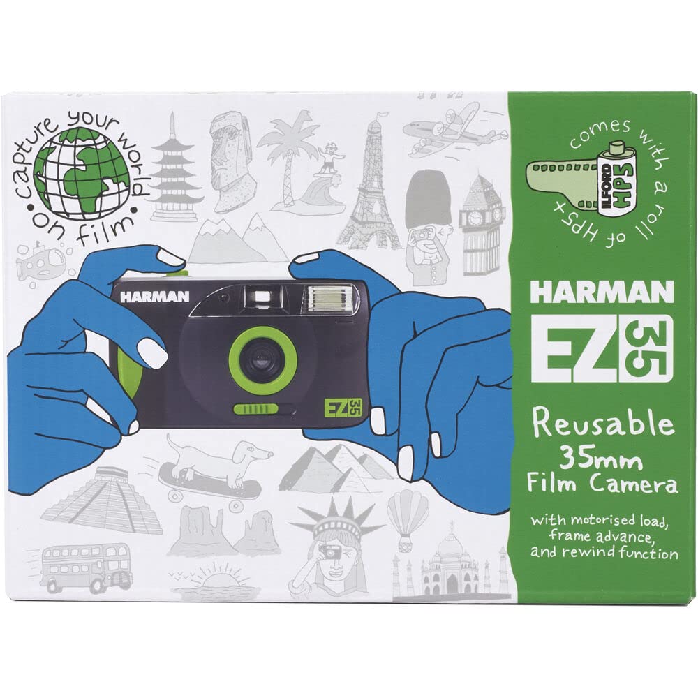 Ilford Harman Wiederverwendbare motorisierte Kamera mit Blitz und HP5+ 35 mm 36 Belichtungsfolie