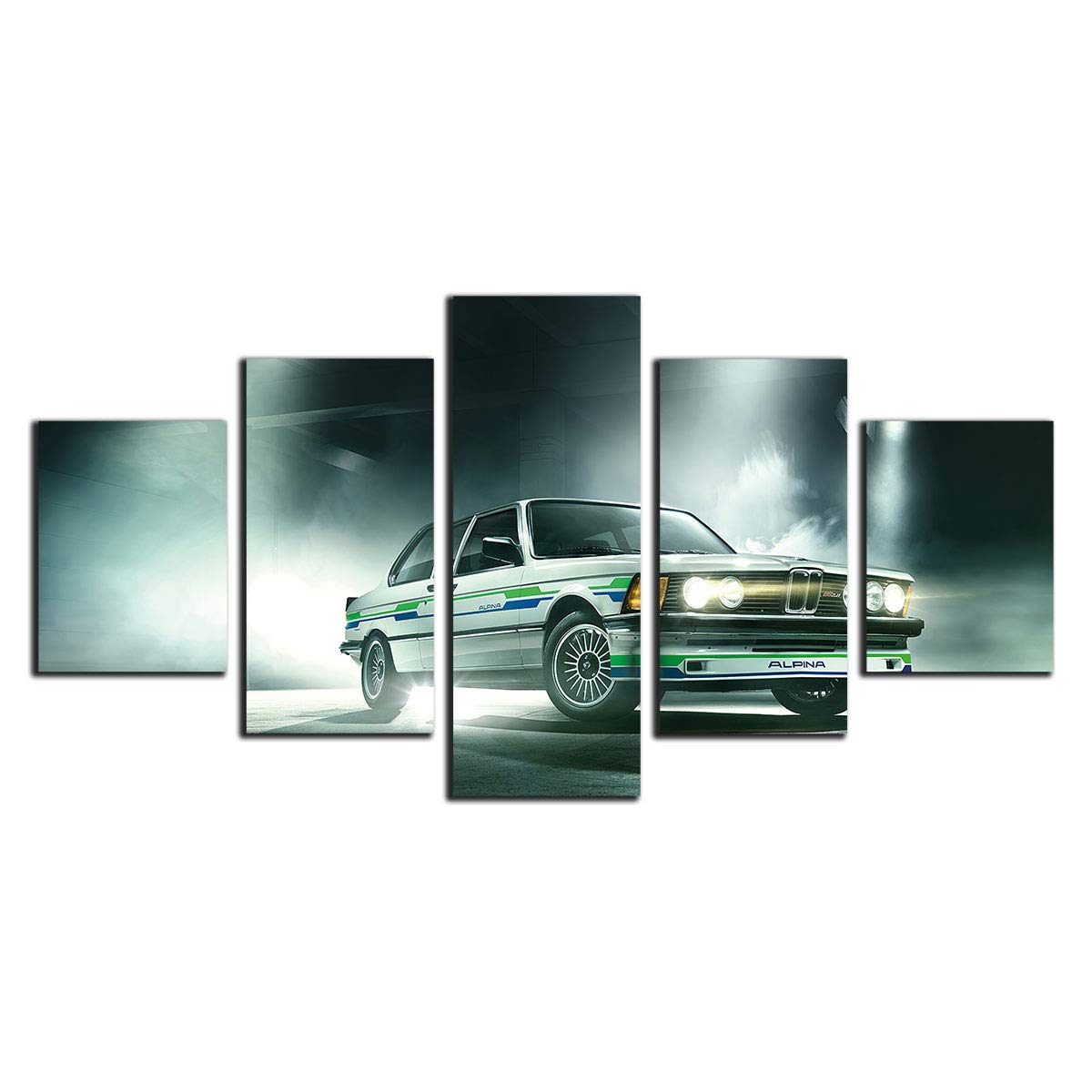 Art Mural Rétro Panneaux Salon : Solution Déco Grand Mur Toile Voiture Sport 75x150cm