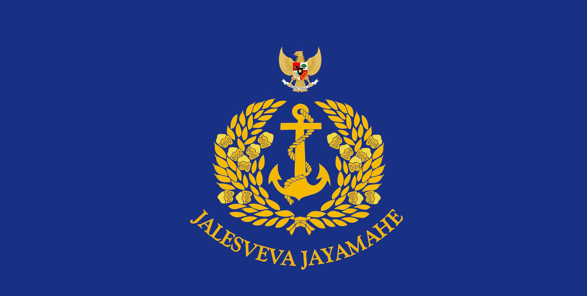 Drapeau Indonesian Navy grand modèle or pour décoration et événements