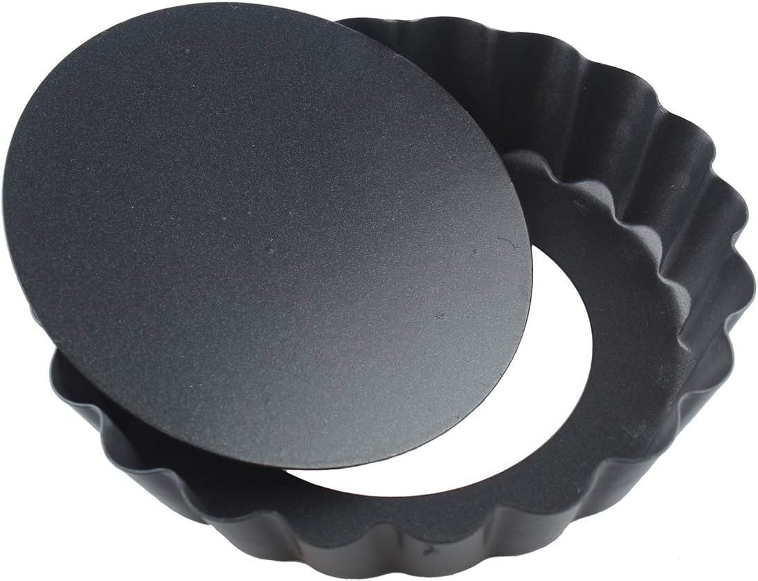 Laxinis World 4” Quiche Pans with Removable Bottom, Non-stick, Fluted Sides, Mini Tart Pans, Round Shape, Set of 6