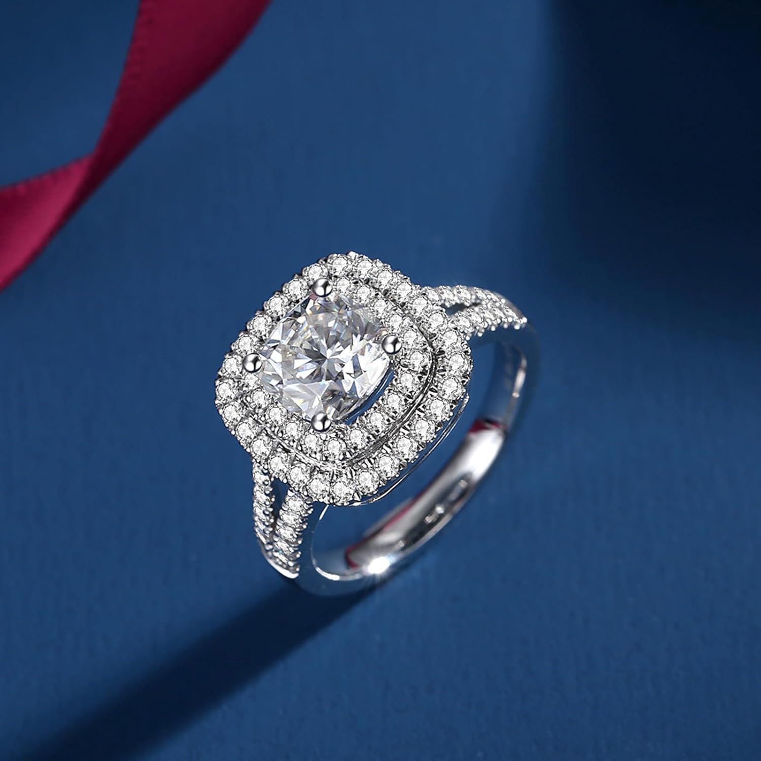 Moissanite Rings for Women Different Cut D Color VVS1 Moissanite Engagement Ring S925 Sterling Silver Ring Promise Wedding Rings for Wedding Anniversary - Image 2