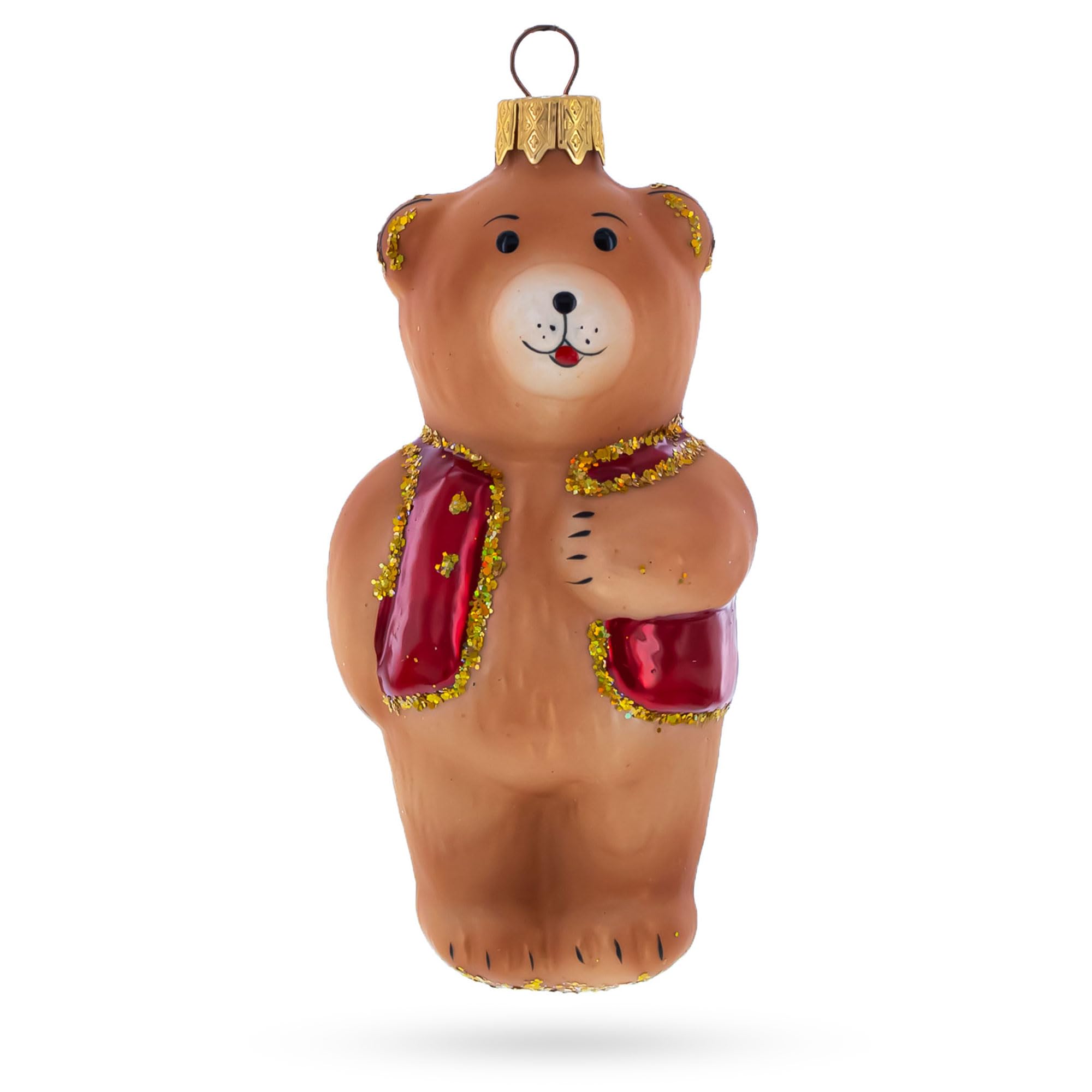 Ours en peluche BestPysanky en verre pour décorer le sapin de Noël