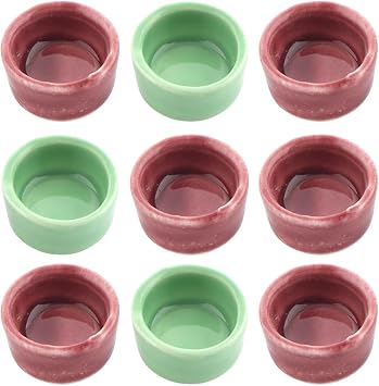 9 Pcs Tarantula Water Bowl Ceramic Mini Dish for Spider Tarantula Hermit Crab Terrarium Breeding Feeders Colors May Vary
