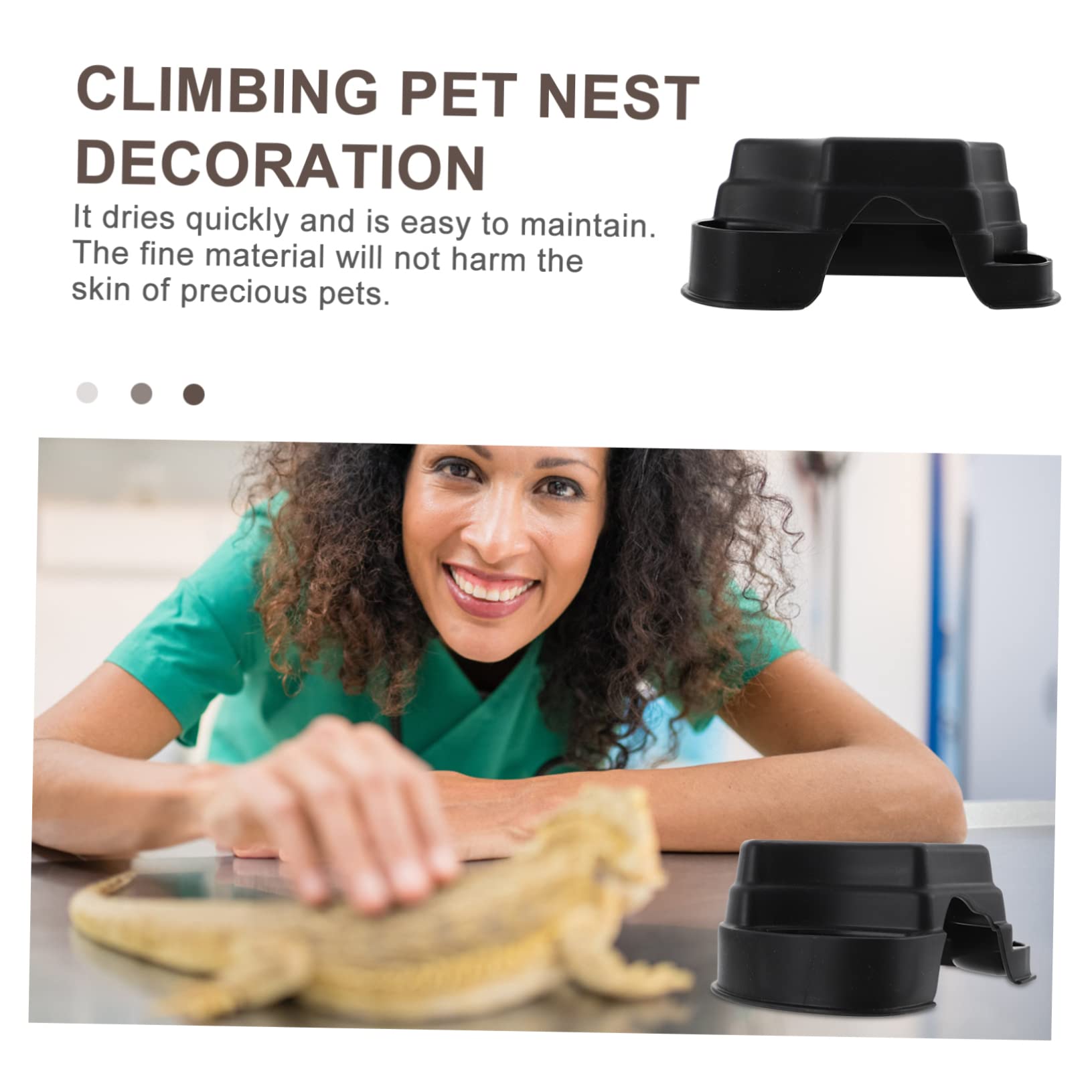 ifundom 2Pcs Multi Functional Reptile Hideout with Feeder Tortoise Cave Shelter for Leopard Gecko and Other Pets Durable and Realistic Terrarium Ornament