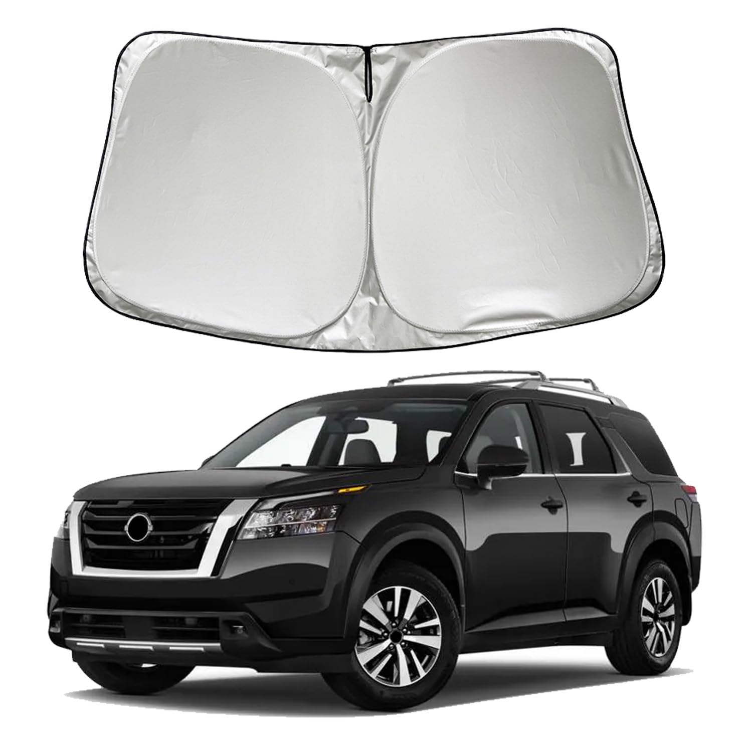 SZYUCHEN Car Windshield Sun Shade Sunshade Compatible with Nissan Pathfinder 2026 2025 2024 2023 2022 Accessories, Foldable Car Front Window Sun Shield Visor
