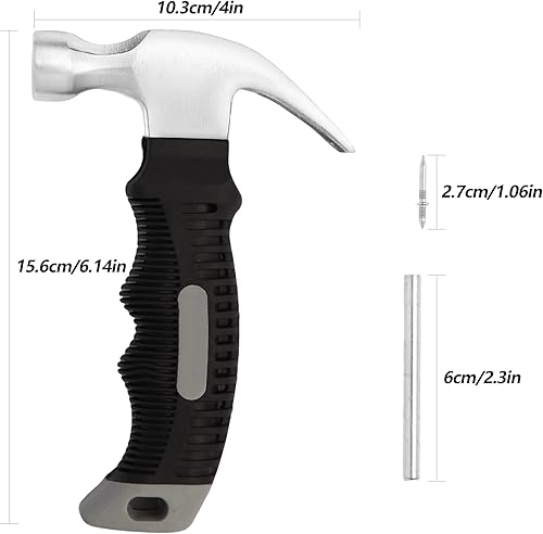 Miniatura 3 de Juego de 200 uñas de doble cabeza con mini martillo de garra, clavos multiusos y martillo pequeño para proyectos de bricolaje, colgar imágenes,