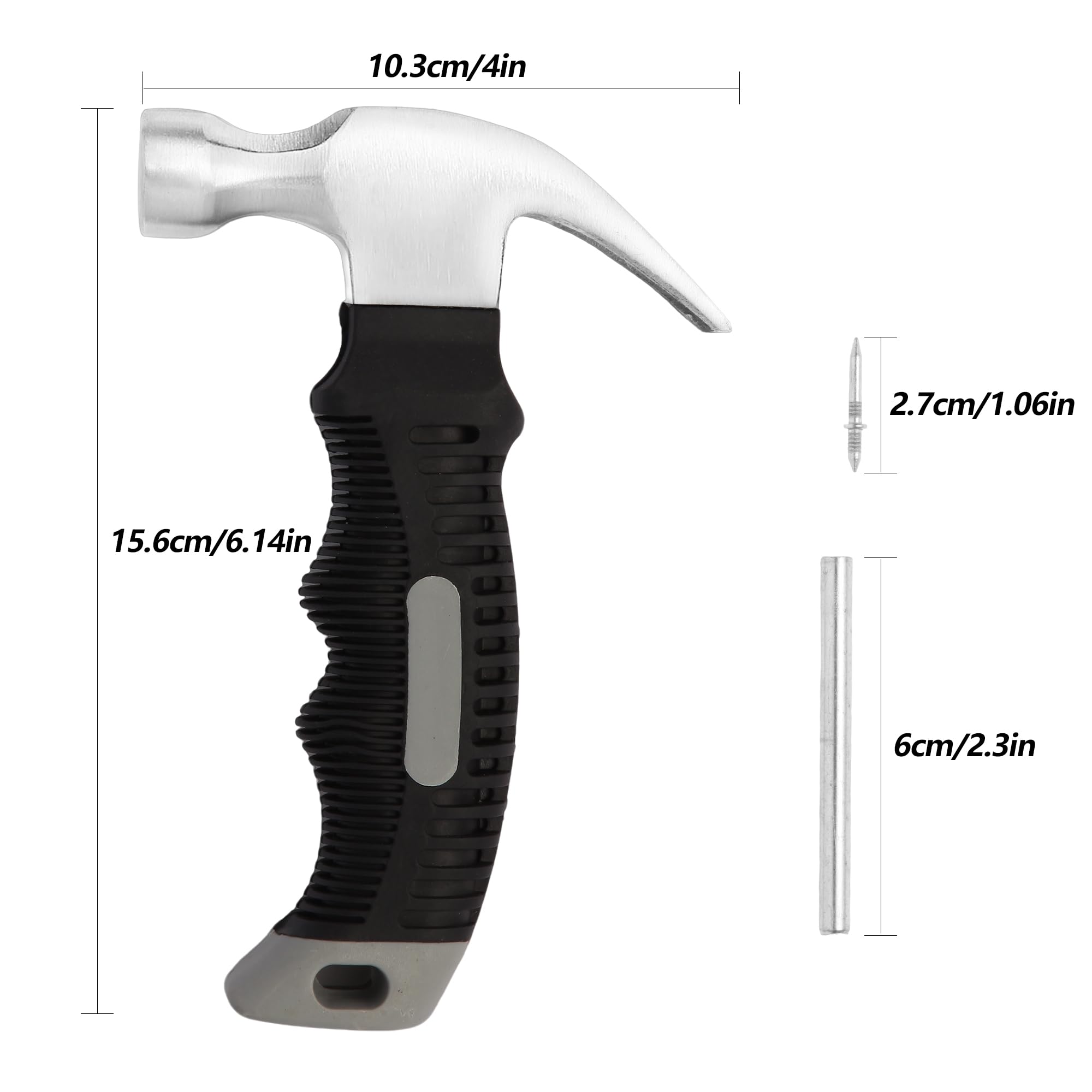 Hardware Nails & Hammer Set - 200 Nails + Tools -3