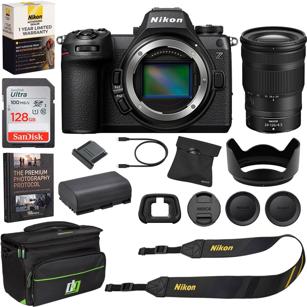 Z6 III Mirrorless Camera with NIKKOR Z 24-120mm f/4 S Lens Bundle | Incl. Deco Gear Camera Bag, Extra Battery, LED Light, Filter Kit, Deco Essentials Shoot Like A Pro eBook & Accessories