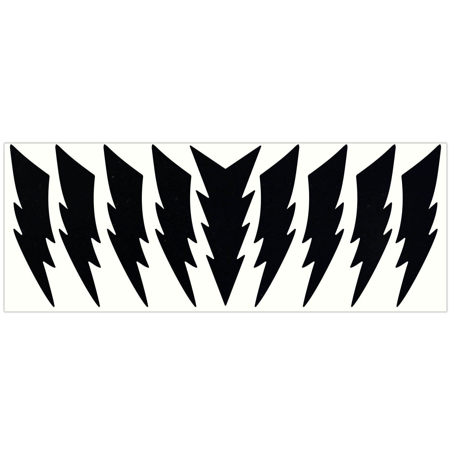 LiteMark Reflective Black 4 Inch Lightning Sticker Decals for Helmets, Bicycles, Strollers, Wheelchairs and More - Pack of 9