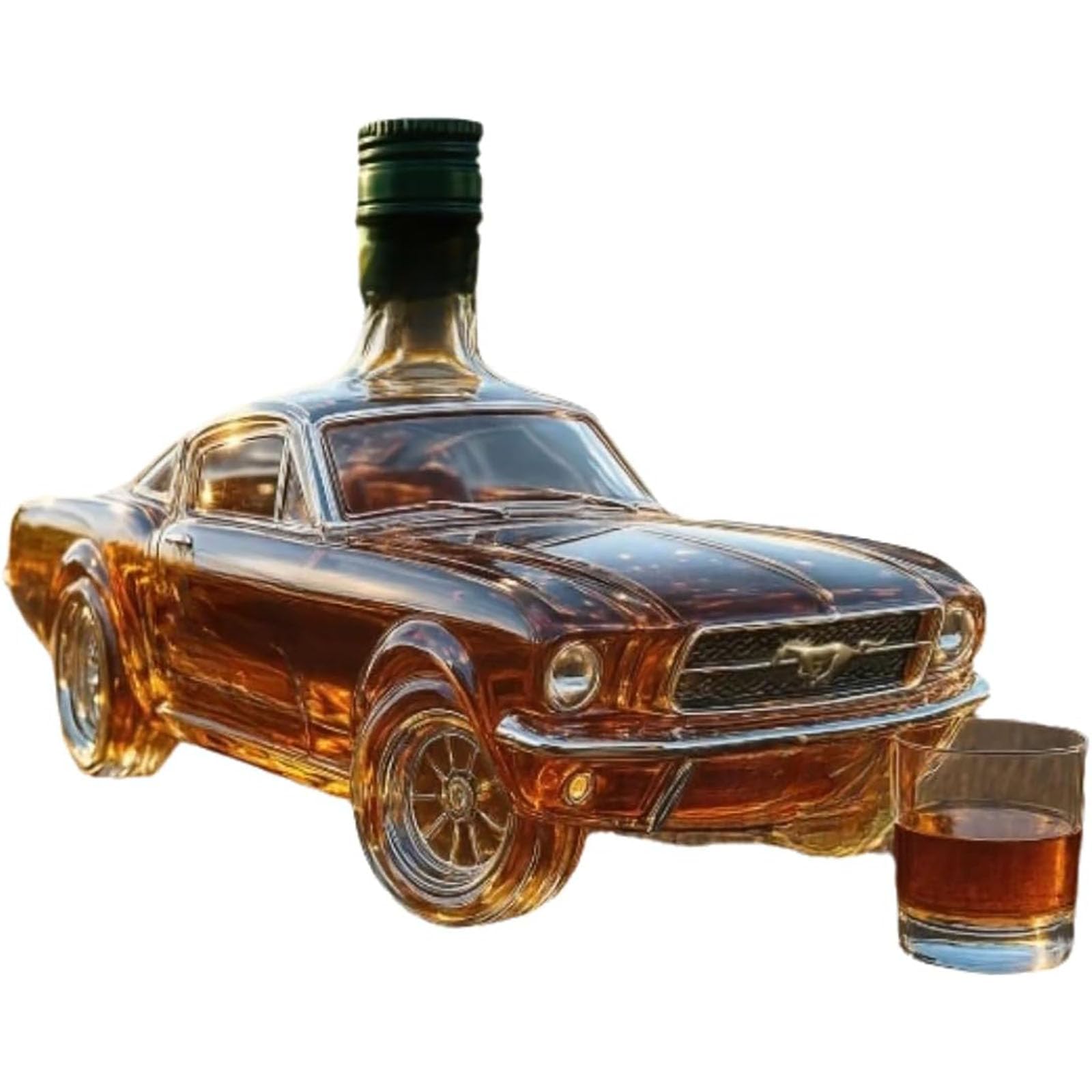 Carafe à whisky cadeau idéal pour homme bouteille en verre motif voiture de sport 400 ml