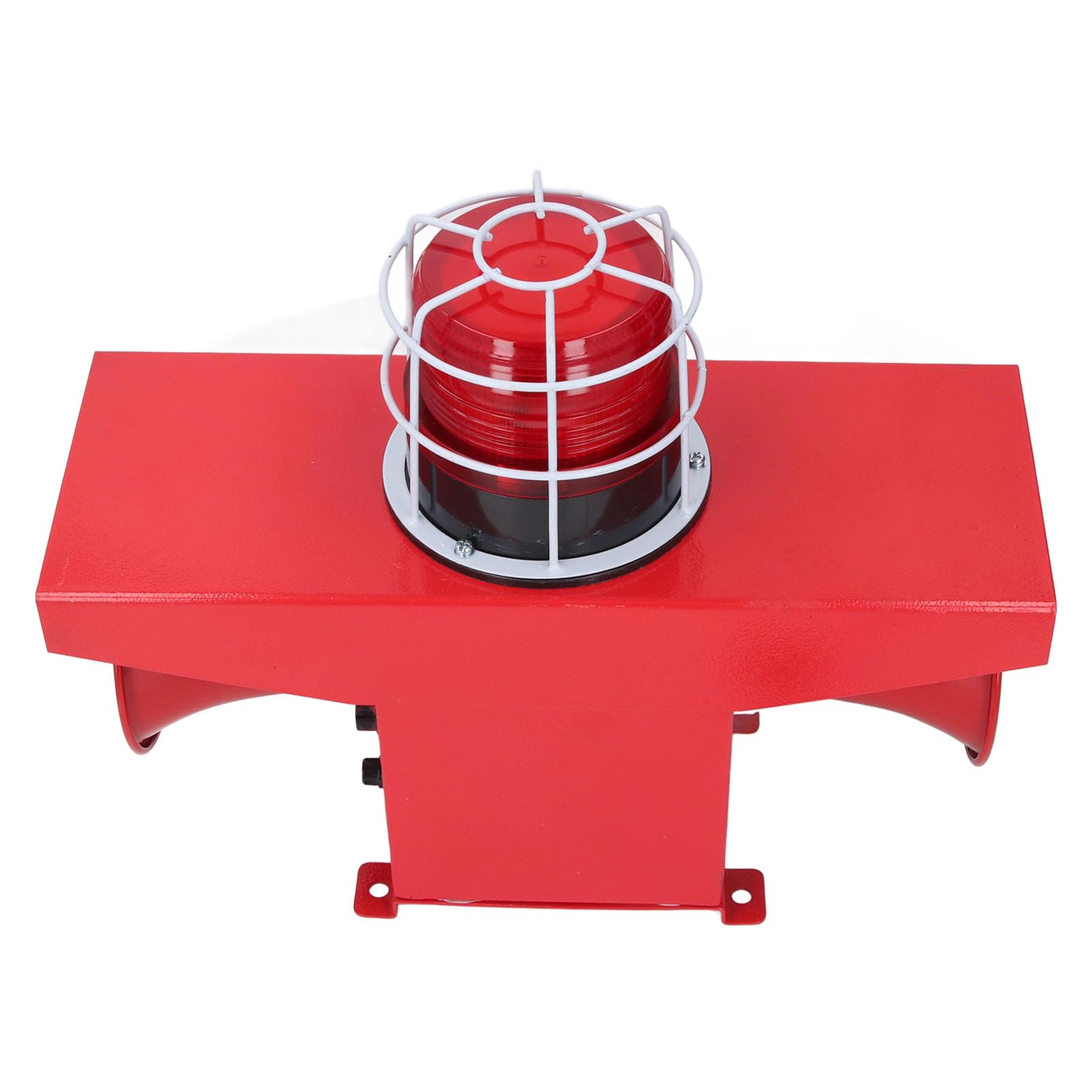 Bocina de Sirena de Alarma de luz y Sonido Industrial para sitios de construcción, Puertos y construcción Naval, con 3 Tonos y Control de Volumen de 120 dB, Carcasa de Acero a