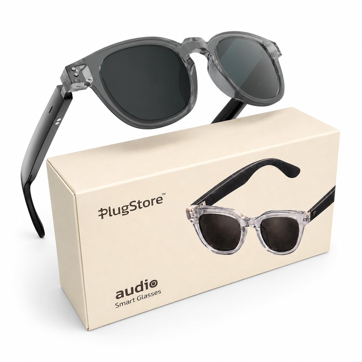 Plug Audio Open-Ear Bluetooth 6.0 Audio Smart Glasses with AI Translation, HD Calling, Touch Controls & Voice Assistant, Studio Sound (Grey)-image-34